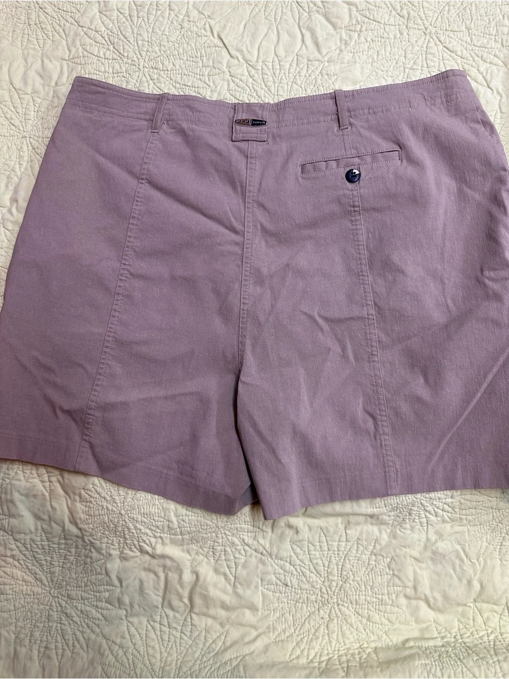 jamie sadock khaki shorts with green tag detail